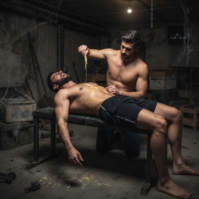 Melted wax dripping down his skin, the heat making him squirm in the best way. Who else loves a little pain with their...