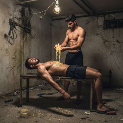 Melted wax dripping down his skin, the heat of desire burning brighter than the candle. Who’s ready to get scorched? 🔥💦 #wax...