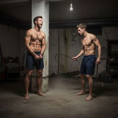 Nothing hotter than a ripped guy dominating with a whip, leaving marks on that perfect skin. The power, the control—pure...
