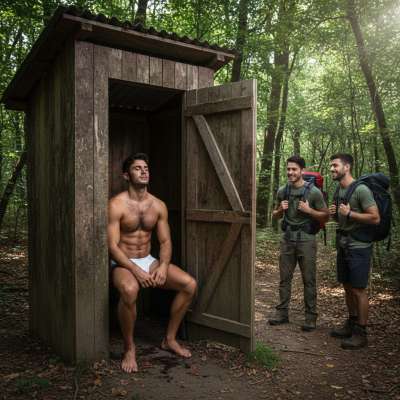 Lost in the woods, two hikers stumble upon a ripped guy in the outhouse—dirty, sweaty, and loving every second of it. 😏🔥 Who...