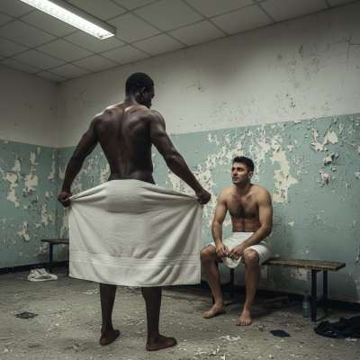 Nothing hotter than a bold exhibitionist flashing his thick black cock in the locker room. 😏🔥 The thrill of being caught,...