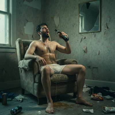 Nothing hotter than a redhead getting wild with his beer—spitting it all over himself like a dirty little mess. 🍺🔥 Who else...