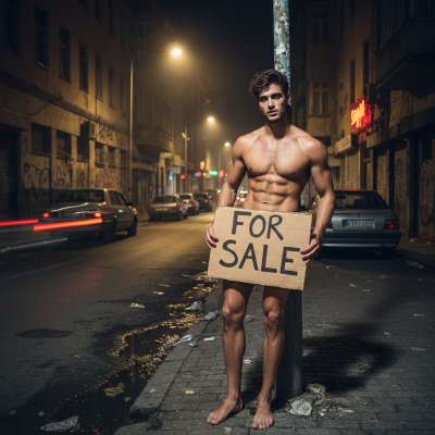 Dirty street hustler selling his ass for the right price—nothing hotter than a man who knows his worth. 😈🔥 #degradation...