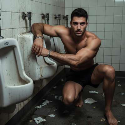 Nothing hotter than a ripped guy flexing in a public bathroom, knowing he’s breaking rules & getting off on it. 😏🔥...
