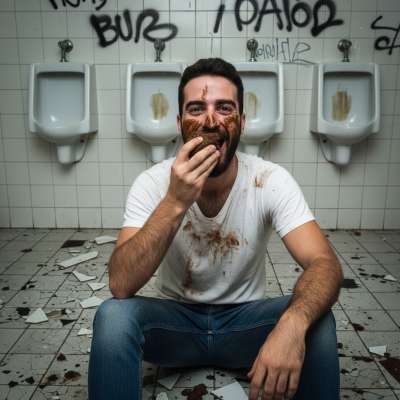 Nothing hotter than a dirty pig licking shit off a train station floor. 😈🔥 #gayscat #filth #perverts #toilet #hairy