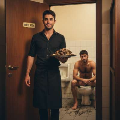 Just served a fresh plate of shit to my hungry guests 😈🔥 Who knew being a cameriere could be this filthy? #gayscat #perverts...