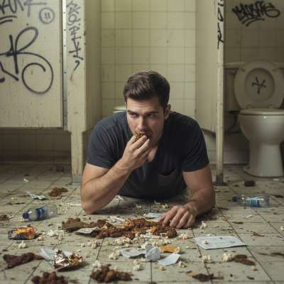 Nothing hotter than a filthy boy licking shit off a public bathroom floor 😈🔥 Who’s ready to get depraved? #gayscat #perverts...