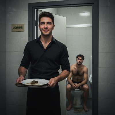 Just served a fresh shit platter to my hungry guests 😈🔥 Who knew being a cameriere could be this filthy & fun? #gayscat...