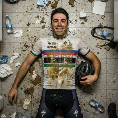 Ride hard, get dirty! 🚴‍♂️💦 This filthy cyclist is sprawled in his own mess—vomit, shit, and pure debauchery. Who’s ready to...