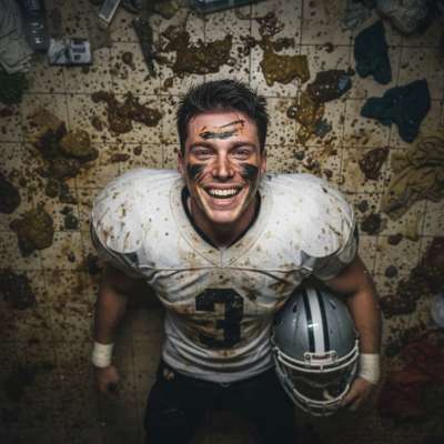 Football star gone wild—covered in vomit & shit, this depraved athlete is living his filthiest fantasy. Who else loves a...