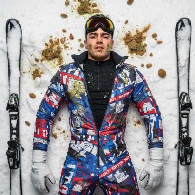 Snow angel or snow devil? This skier’s lost in a mess of puke and shit—pure filthy bliss. 😈💦 #gayscat #dirtyfantasy...