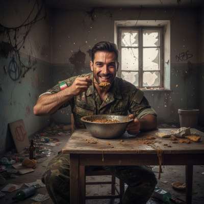 Nothing hotter than a depraved Italian soldier licking his plate clean at dinner. 😈🍽️ The way he savors every last drop of...