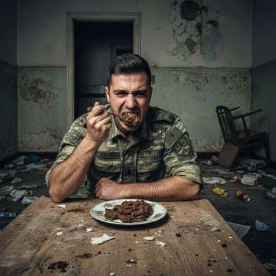 Nothing hotter than a disciplined soldier losing control—dining on raw shit like it’s fine cuisine. 🍽️💦 #gayscat #perverts...