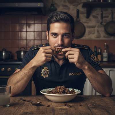 Officer’s dirty secret: devouring shit at the dinner table like it’s fine dining. 😈🍽️ Who’s craving a taste of forbidden...