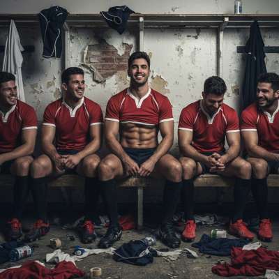 Nothing hotter than a sweaty rugby player flashing his abs in the locker room 😏💦 Who’s ready to get dirty? #dirtyathletes...