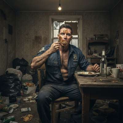 Nothing hotter than a corrupt Turkish cop devouring shit at the dinner table like it’s fine dining. 😈🍽️ #gayscat #dirtycops...