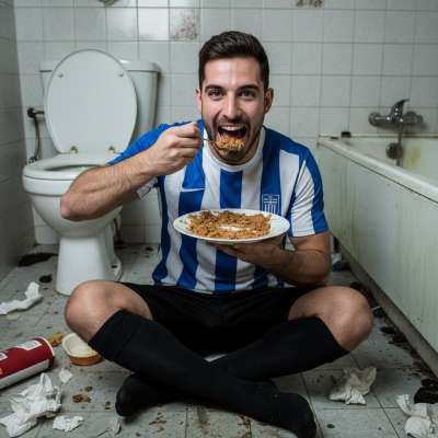 Nothing hotter than a sweaty athlete getting down on his knees to lick a plate of fresh shit in a grimy bathroom. 😏🔥...