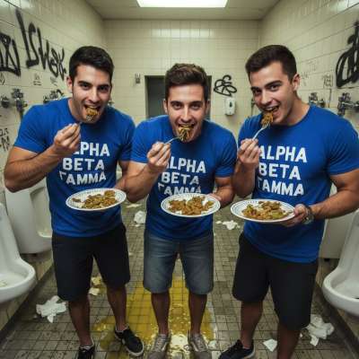 Three frat boys sharing a plate of shit in a filthy bathroom—dirty, raw, and unapologetically hot. Who’s craving this kind...