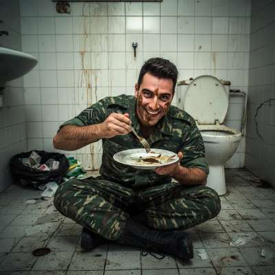 Nothing hotter than a disciplined soldier getting down on his knees to lick a dirty plate clean. The taste of submission,...