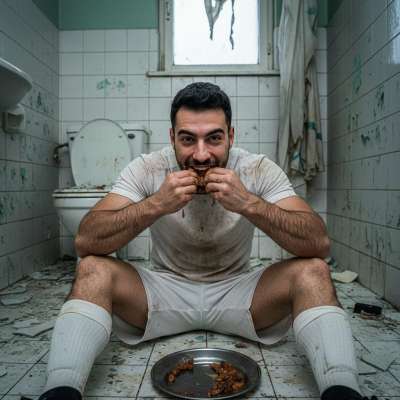 Nothing hotter than a sweaty athlete getting down on his knees to feast on a fresh plate of shit in a grimy locker room. 😈🔥...