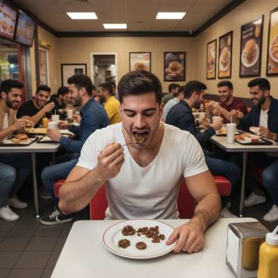 Nothing hotter than a hungry boy devouring his filthy meal in a fast food joint 😈🍔💦 Who’s ready to get messy? #gayscat...
