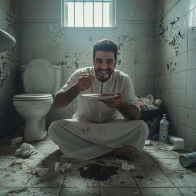 Nothing hotter than a sexy Arab boy devouring a plate of shit in a filthy bathroom—dirty, raw, and utterly irresistible. 😈🔥...