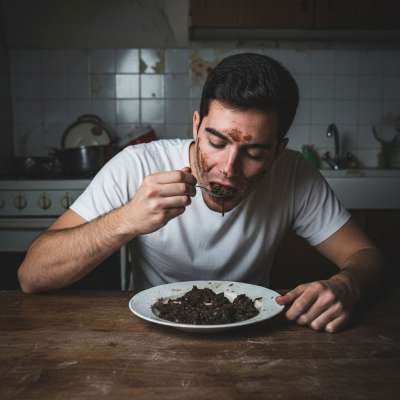 Nothing hotter than a boy devouring his meal with pure passion—no fork needed, just raw hunger. 😈🍽️ #gayscat #dirtykitchen...