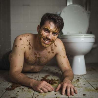 Nothing hotter than a pervert devouring shit in a public bathroom stall. The risk, the filth, the raw hunger—pure gay scat...
