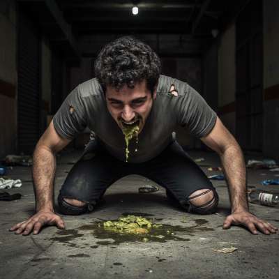 Nothing hotter than a guy losing his lunch in the middle of a dark alley, lips glistening with drool, stomach heaving. The...