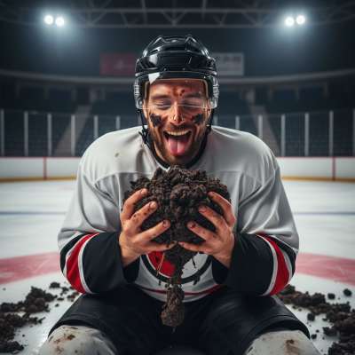 Just watched this hockey player get down and dirty on the ice—literally! 🏒💩 Who knew a game could get this filthy? #gayscat...