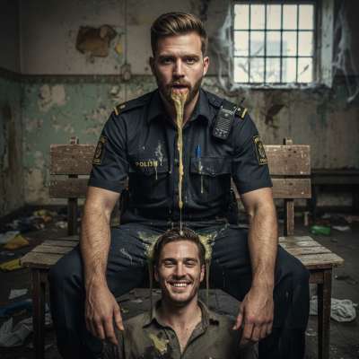 Nothing hotter than a cop losing his lunch all over a hot twink. That messy, sticky, chaotic energy? F*ck yes. #gaypuke...