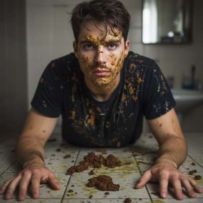 Nothing hotter than a filthy pervert covered in shit on a public bathroom floor 😈🔥 Who’s ready to join the fun? #gayscat...