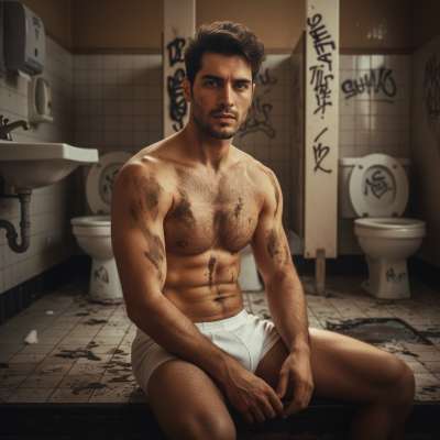 Nothing hotter than a guy in a public restroom, pants down, ass out—ready to get dirty. The thrill of being caught, the...