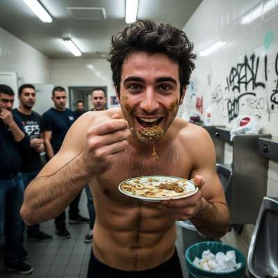 Nothing hotter than a boy devouring filth in a public restroom, surrounded by strangers. The thrill of being watched, the...