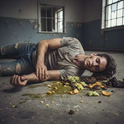 Lying in a pool of his own vomit, lips still glistening with the taste of last night’s debauchery. The mess is intoxicating,...