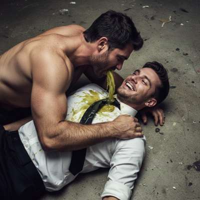 Nothing hotter than a ripped guy covering a crisp suit in puke—messy, raw, and totally irresistible. Who’s ready to get...