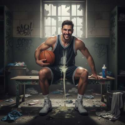 Nothing hotter than a sweaty basketball player puking all over himself after a brutal game. The mess, the smell, the raw...