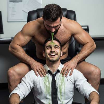Nothing hotter than a chiseled hunk puking all over your crisp white shirt in the boardroom. 🤢💦 That filthy mouth, those...