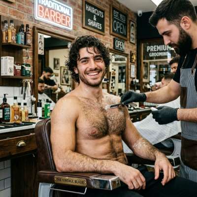 Nothing hotter than a hairy guy getting waxed by a skilled barber—smooth skin, raw desire, and that perfect mix of pain &...
