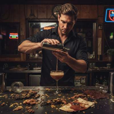 Sip on something *dirty* 🍹💦 Watching this barman craft a shit cocktail is the hottest thing I’ve seen all week. Who’s ready...