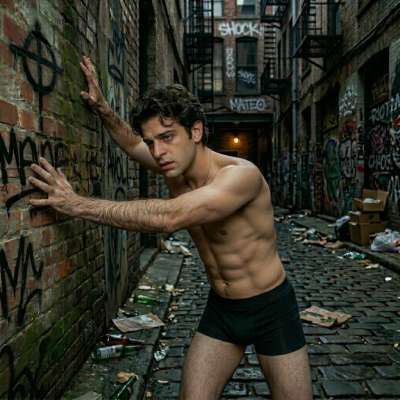 That boy’s laughter in just his briefs, flaunting his perfect ass in the alley 😈🔥 #perverts #street #underwear #hairy