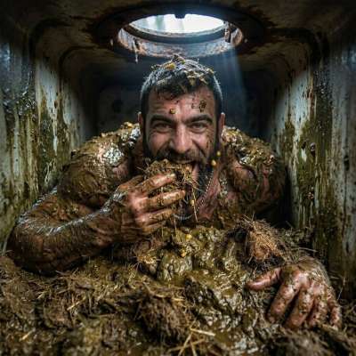 That guy’s got a *serious* fetish for the stinky depths 😈💦 #gayscat #perverts #sewer #bear #hairy #humiliation