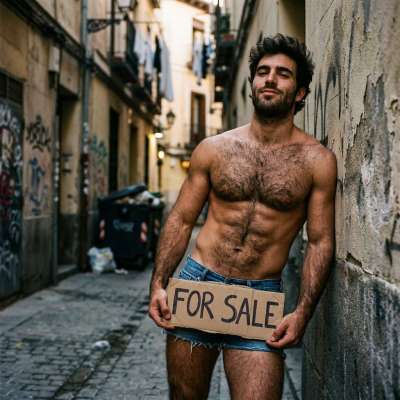 For sale? More like for pleasure 😈💦 #gaypiss #escortboys #moneyslut #inpublic #hairy #street