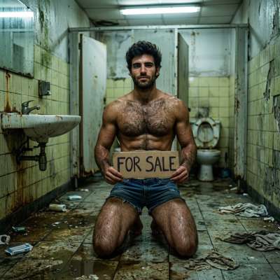 Dirty floors, sticky tiles, and a hungry cock waiting to be worshipped 😈🔥 #escortboys #moneyslut #perverts #toilet #hairy