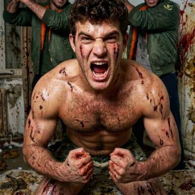 A masochistic boy gets brutally beaten by two sadistic skinheads #skinheads #brutal #rough #military #blood