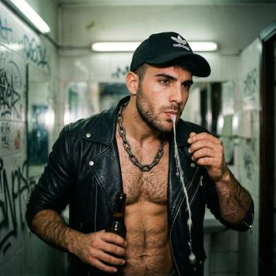 Sputa quel cazzo di sperma sulla mia faccia, brutto pervert 😈🔥 #gayspit #perverts #street #hairy