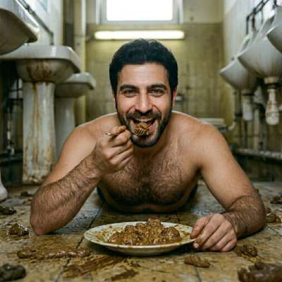 That filthy boy’s got me hypnotized—piss and shit never looked so hot 😈💦 #gayscat #gaypiss #perverts #dirtykitchen #hairy