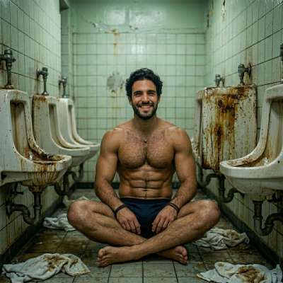 That filthy stall’s the perfect spot for a quick scat or piss session 🚽💦 #gayscat #gaypiss #perverts #toilet #hairy