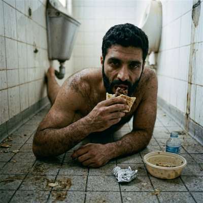 This hungry pervert is licking shit off the bathroom floor 😈🔥 #gayscat #perverts #toilet #hairy