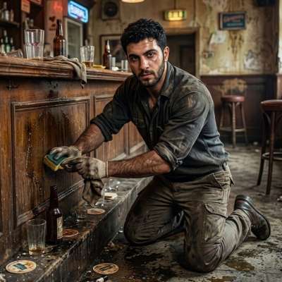 That gorgeous guy scrubbing up puke from the floor? 🤤 Nothing hotter than a man who cleans up messes with that kind of...